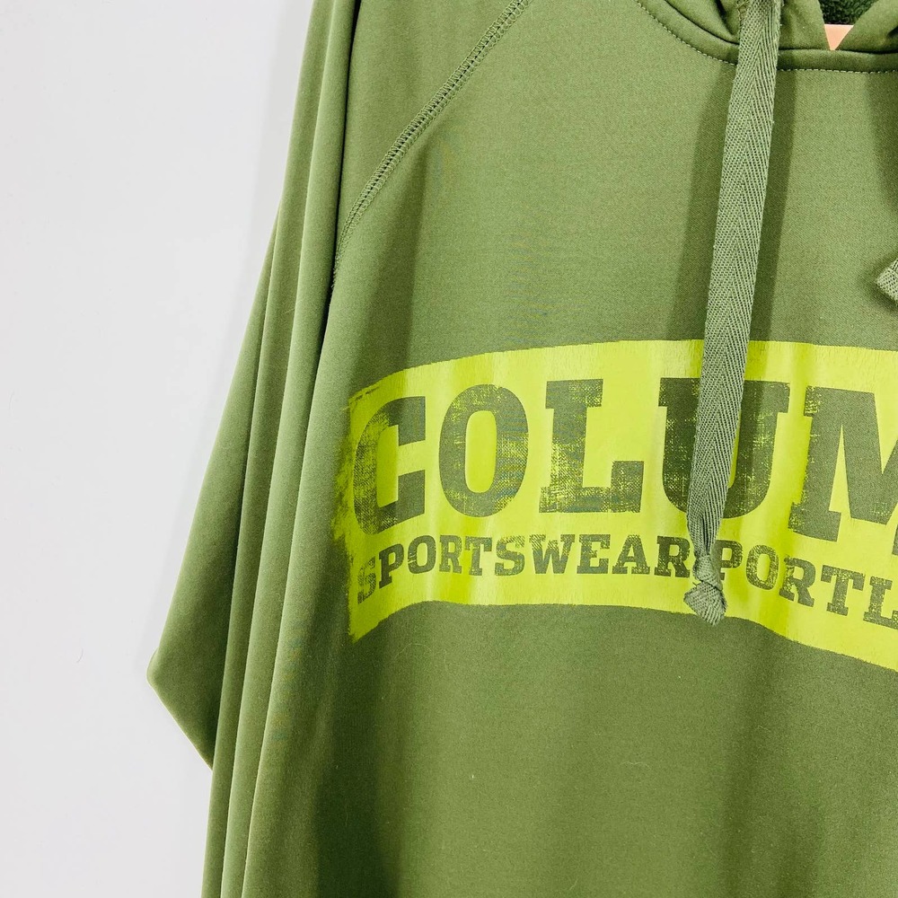 Columbia Green "Leka Slope" Logo Graphic Print Hoodie Sweatshirt Mens XL - Picture 2 of 7